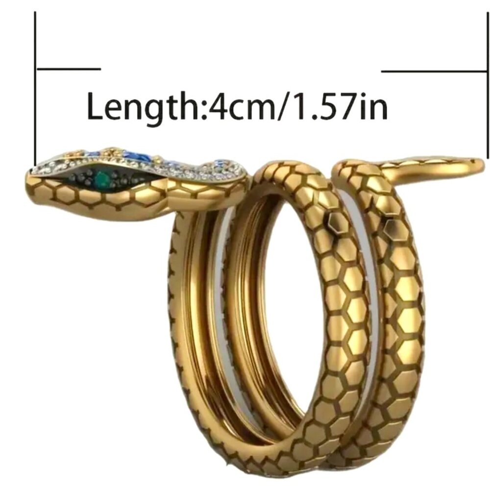 🌺 🌺 🌺Elegant Snake Serpent Wrap Ring - Picture 4 of 4